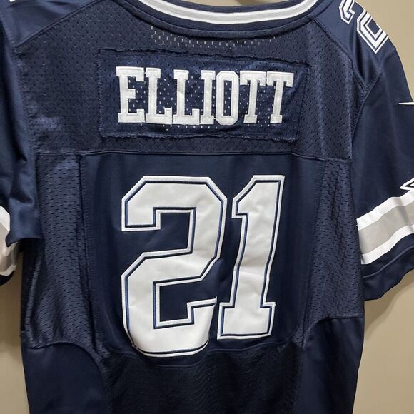 Ezekiel Elliott NFL Jersey MENS XL Nike On Field Dallas Cowboys Blue #21 Size 40 - Picture 13 of 13